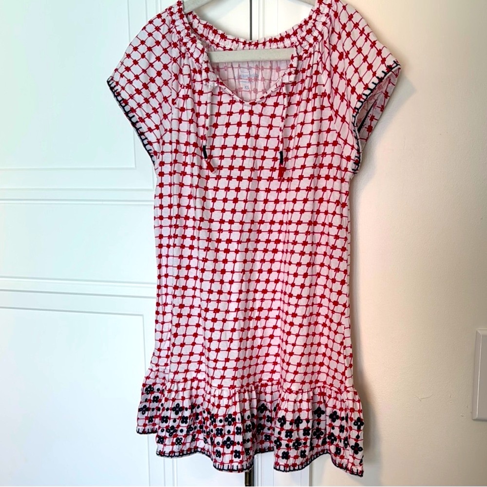 Vineyard Vines Girls XS Red and White Kids Casual cover Up Style Dress
